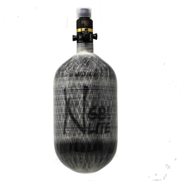 Ninja Paintball Lite Carbon Fiber Compressed Air Tank w/ Pro V2 Reg - Grey 68/4500