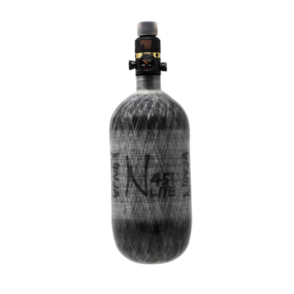 Ninja Paintball Lite Carbon Fiber Compressed Air Tank w/ Pro V2 Reg - Grey 45/4500